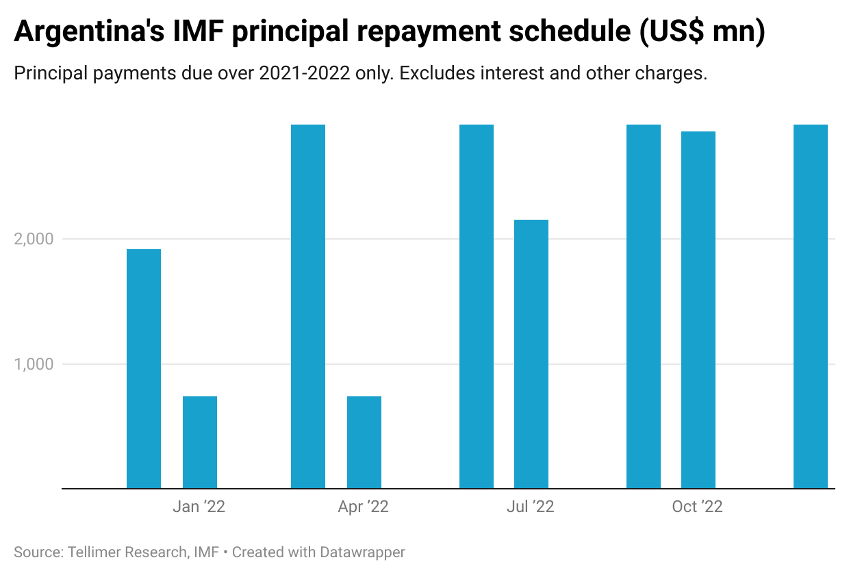 Argentina's IMF principal repayment schedule (US$ mn)